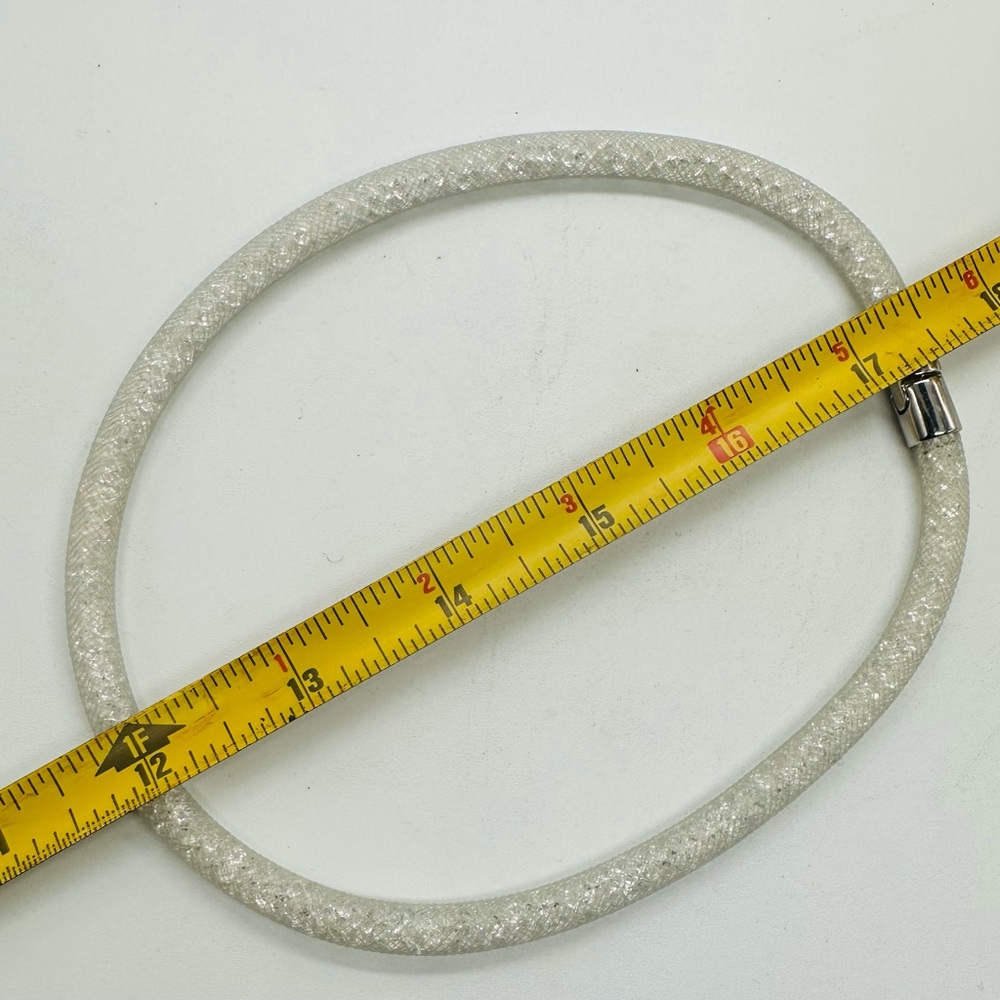 Swarovski Stardust White Necklace Choker Tube Sparkle Crystals - Picture 4 of 4